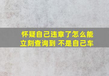 怀疑自己违章了怎么能立刻查询到 不是自己车